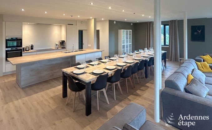 Spacious holiday home for 20 people in Vencimont with 9 bathrooms, sauna, infrared cabin, playroom and private garden in the Ardennes