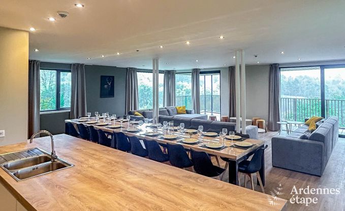 Spacious holiday home for 20 people in Vencimont with 9 bathrooms, sauna, infrared cabin, playroom and private garden in the Ardennes