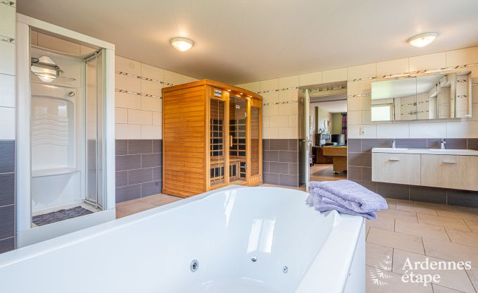 Holiday home in Vencimont, Ardennes, 12 people, 4 bedrooms, private sauna, billiards, garden by the water