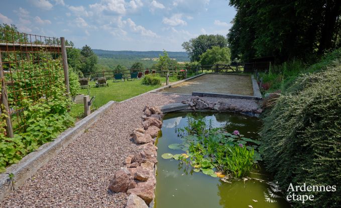 Comfortable holiday home for 10 people in Villers-en-Fagne with covered outdoor pool, jacuzzi and wood stove