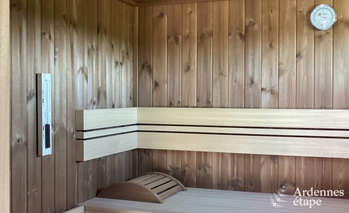 Holiday home for 6 people in Virton with 3 bedrooms, sauna, wood stove, outdoor pool and private terrace