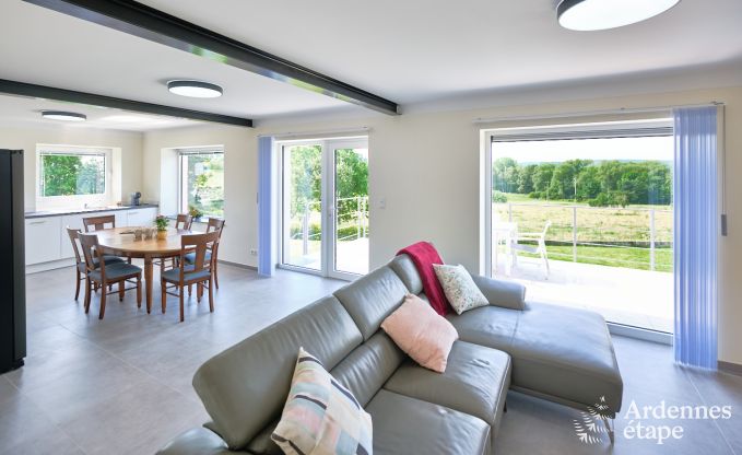 Holiday home for 6 people in Virton with 3 bedrooms, sauna, wood stove, outdoor pool and private terrace