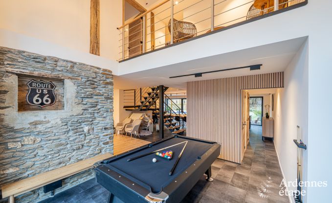 Spacious farmhouse for 14 people in Vresse-sur-Semois with 5 bedrooms, 5 bathrooms, heated indoor pool, playroom and private terrace