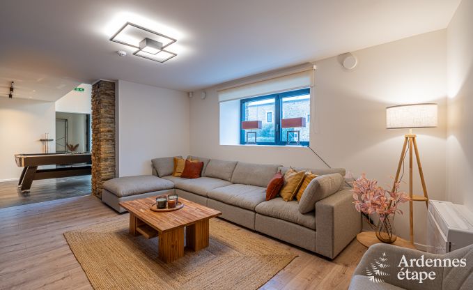 Spacious farmhouse for 14 people in Vresse-sur-Semois with 5 bedrooms, 5 bathrooms, heated indoor pool, playroom and private terrace