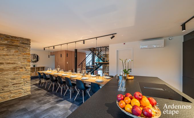Spacious farmhouse for 14 people in Vresse-sur-Semois with 5 bedrooms, 5 bathrooms, heated indoor pool, playroom and private terrace