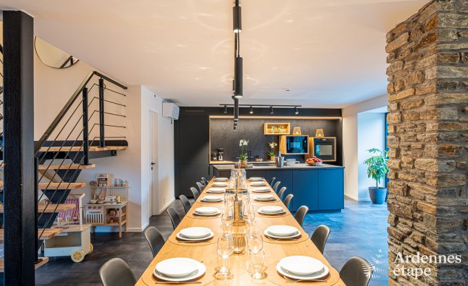 Spacious farmhouse for 14 people in Vresse-sur-Semois with 5 bedrooms, 5 bathrooms, heated indoor pool, playroom and private terrace