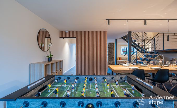 Spacious farmhouse for 14 people in Vresse-sur-Semois with 5 bedrooms, 5 bathrooms, heated indoor pool, playroom and private terrace