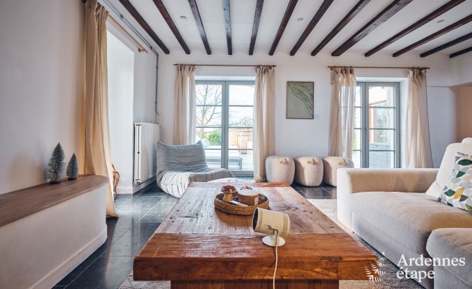 Charming village house for 10 people in Yvoir: hot tub, fireplace, large private garden