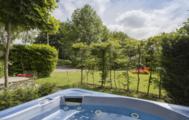Relaxing in the jacuzzi